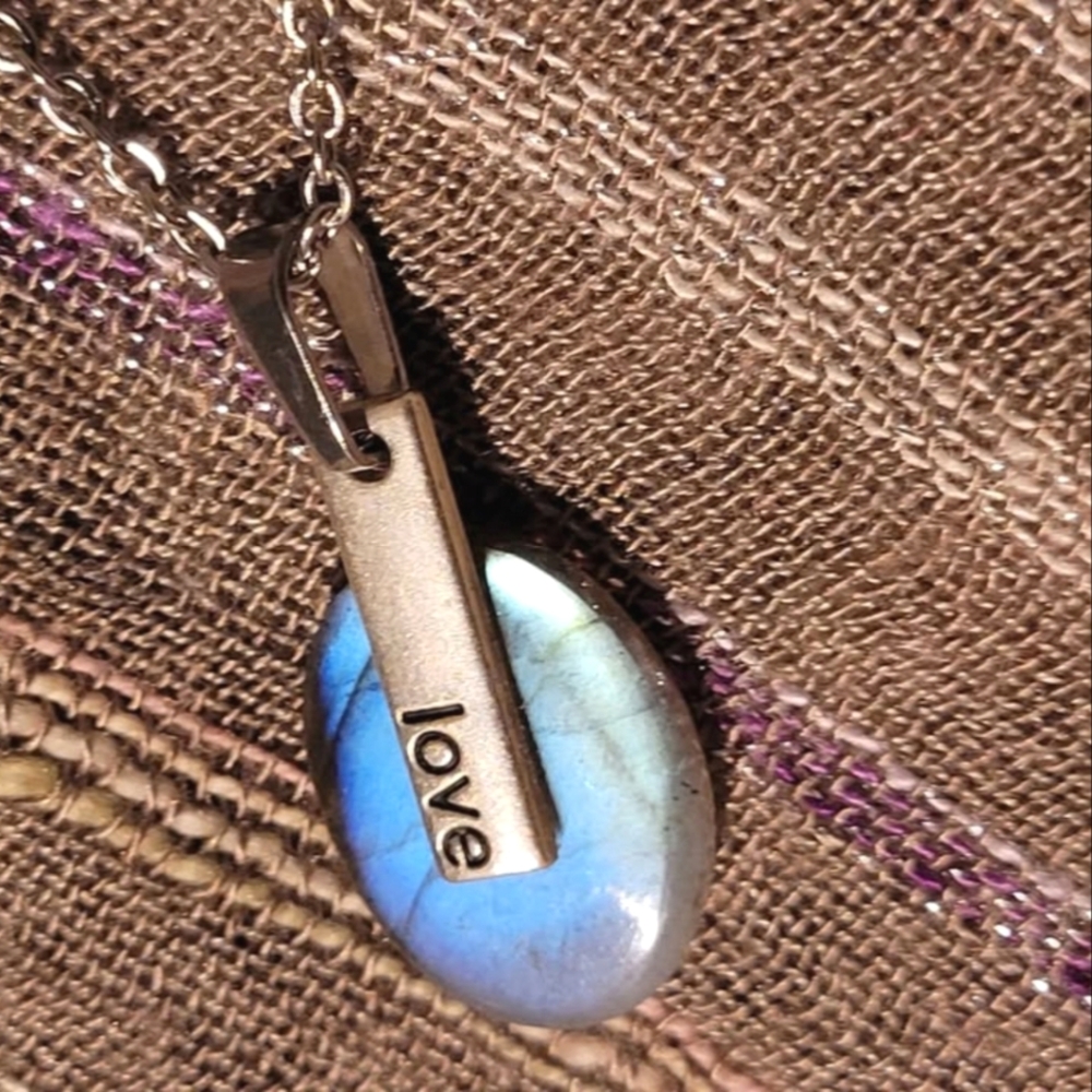 Blue Labradorite 💕 Stainless Steel Necklac